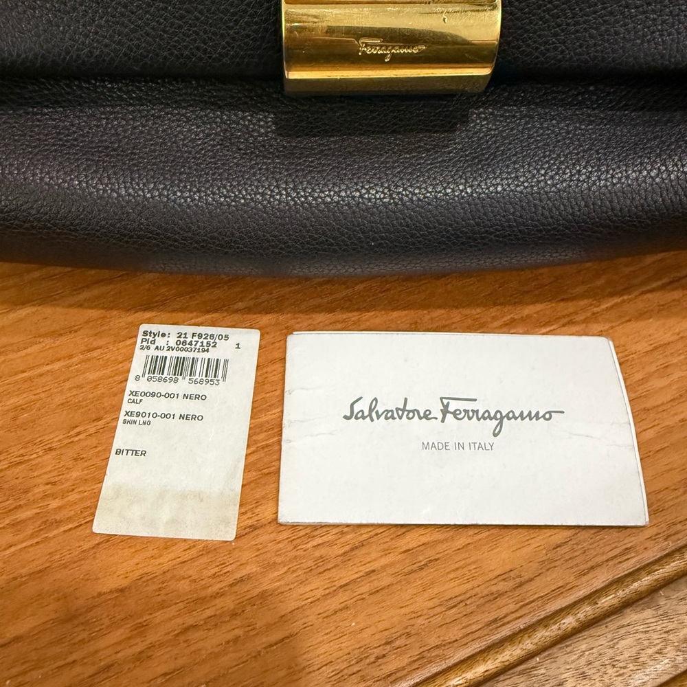 EUC Authentic Salvatore Ferragamo Bitter Flap Tote in Black, size L - Picture 15 of 15